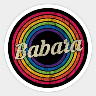 Babara - Retro Rainbow Faded-Style Sticker